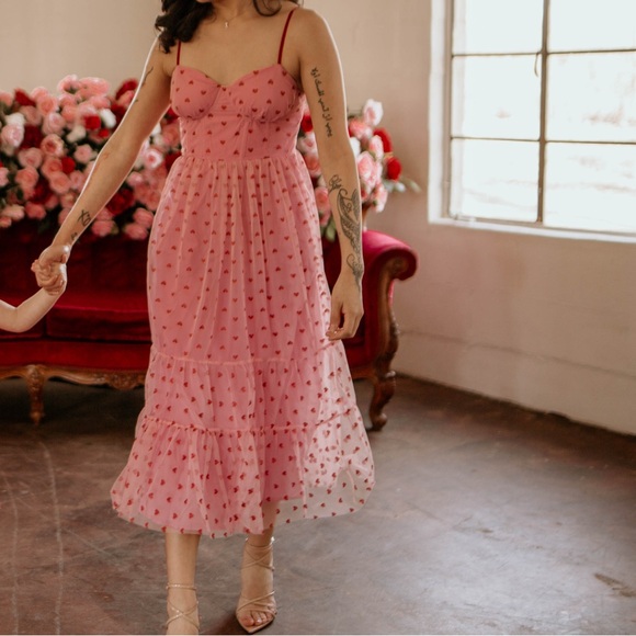 Dresses & Skirts - Pink and red Valentines Dress